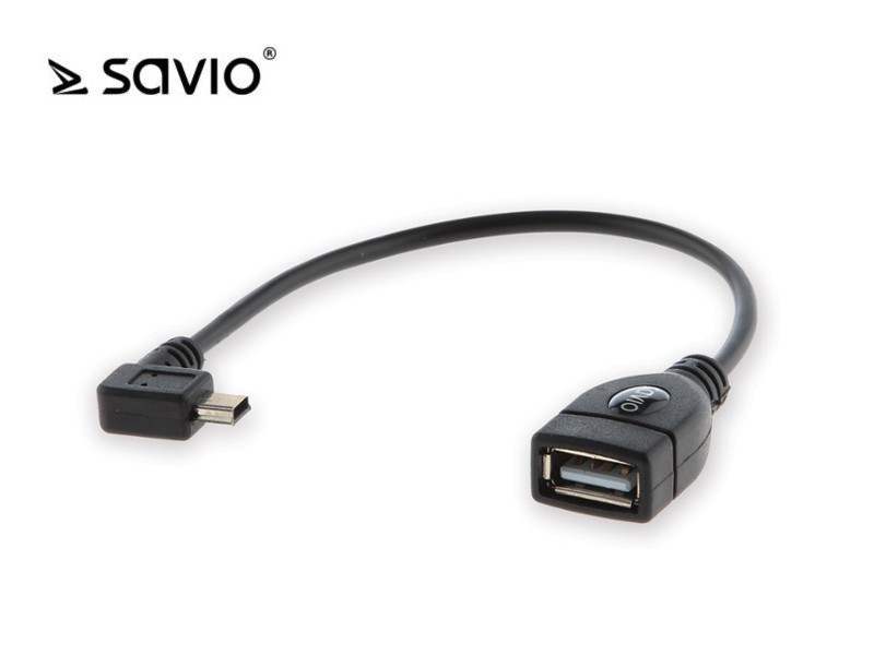 Adapter OTG USB AF - mini USB kątowy BM SAVIO CL-60