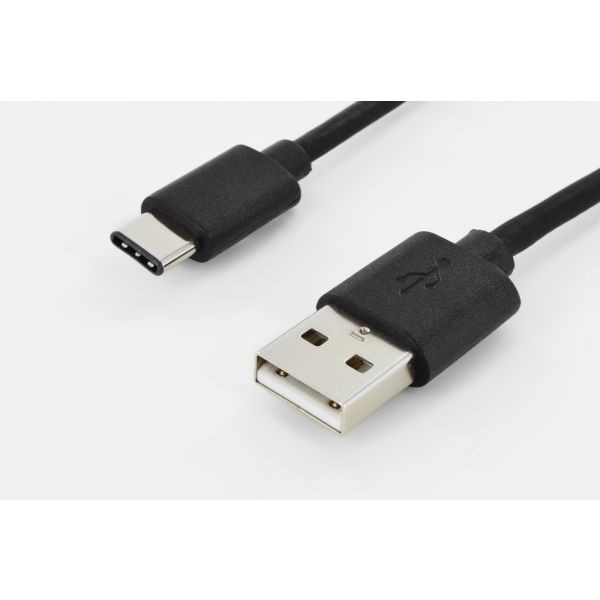 Kabel połączeniowy USB 2.0 HighSpeed Typ USB C/USB A M/M czarny 1,8m