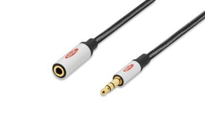 Kabel przedłużający Audio MiniJack Stereo Typ 3.5mm/3.5mm M/Ż    szary 3m 