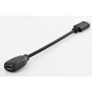 Kabel adapter USB 2.0 HighSpeed Typ USB C/microUSB B M/Ż czarny 0,15m