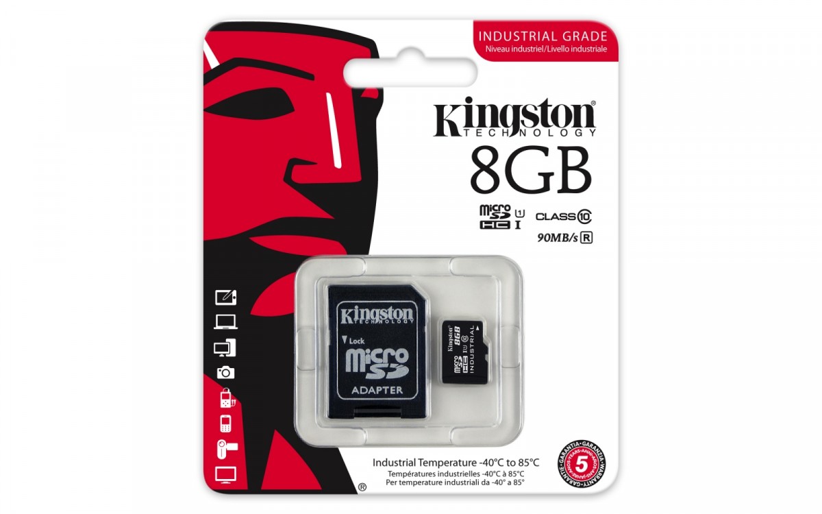 microSD 8GB CL10 UHS-I 90/20MB/s Industrial