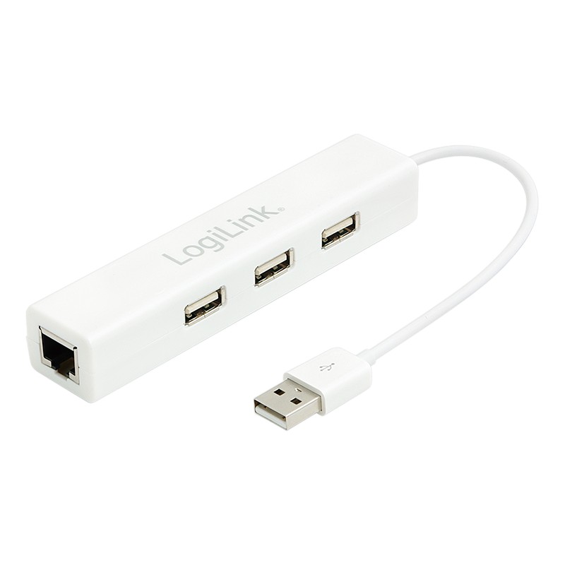 Adapter Fast Ethernet do USB2.0 z hubem USB2.0 