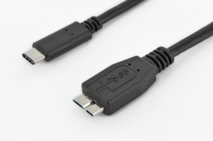 Kabel połączeniowy USB 3.1 Gen.1 SuperSpeed 5Gbps Typ USB C/microUSB B M/M czarny 1m