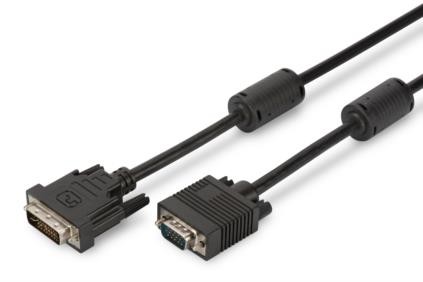 Kabel adapter DVI-I DualLink 1080p 60Hz FHD Typ DVI-I (24+5)/DSUB15 M/M czarny 2m