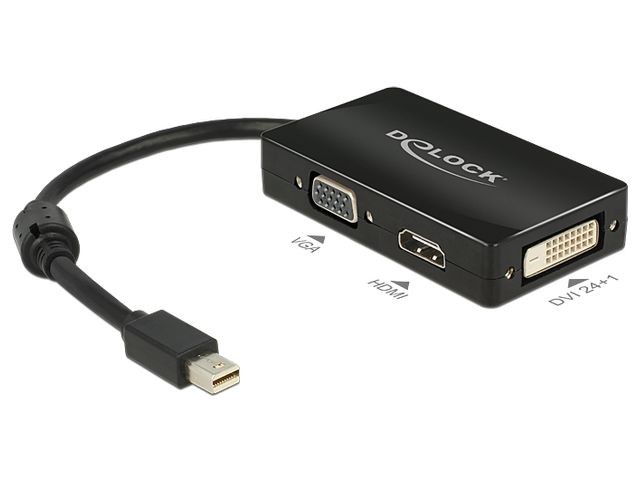 Adapter Displayport Mini(M)->HDMI(F)/VGA(F)/DVI-D(24+1)(F) 