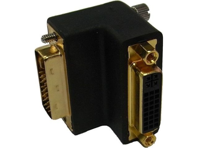 Adapter DVI-I(M)(24+5)->DVI-I(F)(24+5) kątowy