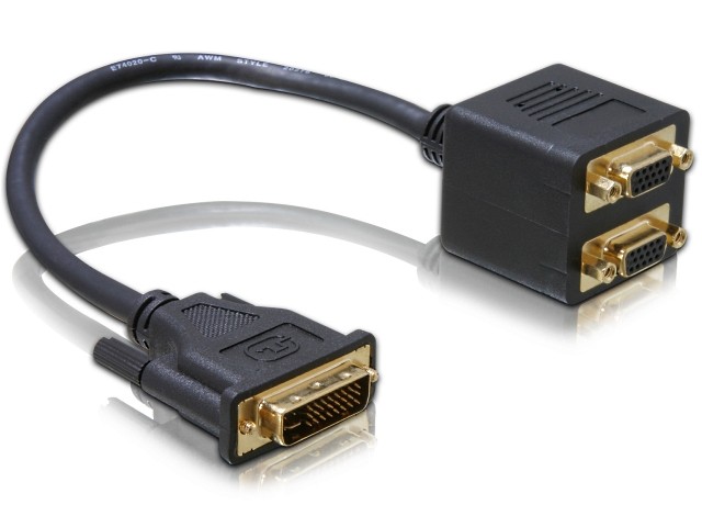 Adapter DVI-I(M)(24+5)->2xVGA(15F) 