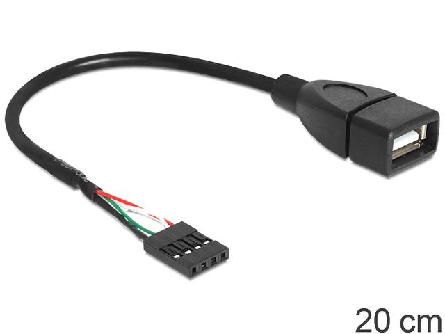 Kabel USB AF/Pin Header USB 2.0 20cm black 