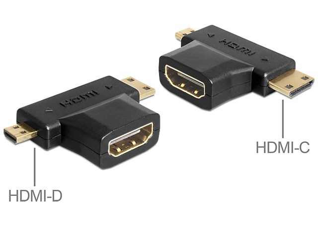 Adapter HDMI-A(F)->HDMI -C+HDMI-D(M) 