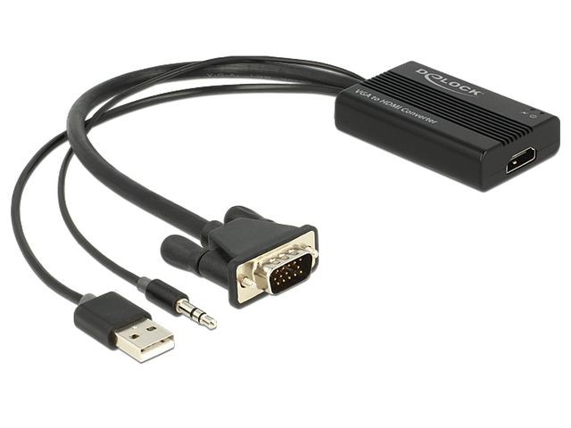 Adapter VGA(M)+USB(Power)+Jack(Audio)->HDMI(F) 