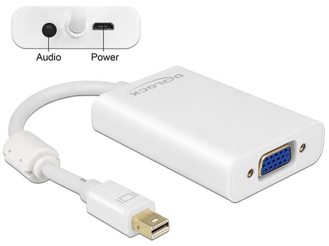 Adapter Displayport MINI 1.1(M)-> VGA(F) White 