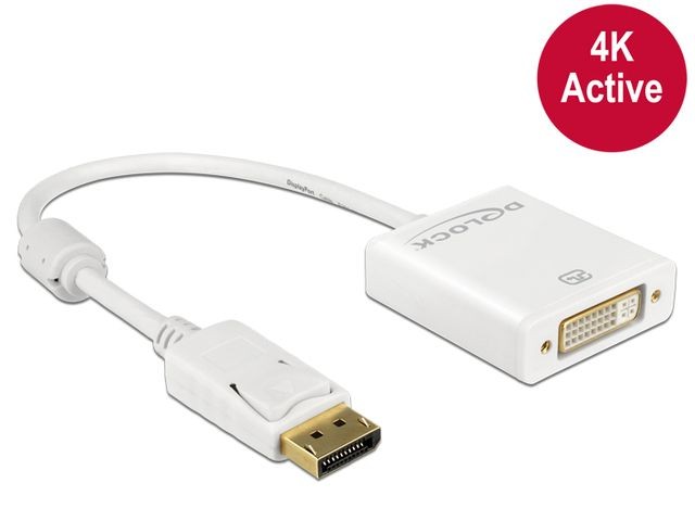 Adapter Displayport 1.2 ->DVI(F)(24+5) 4K White 