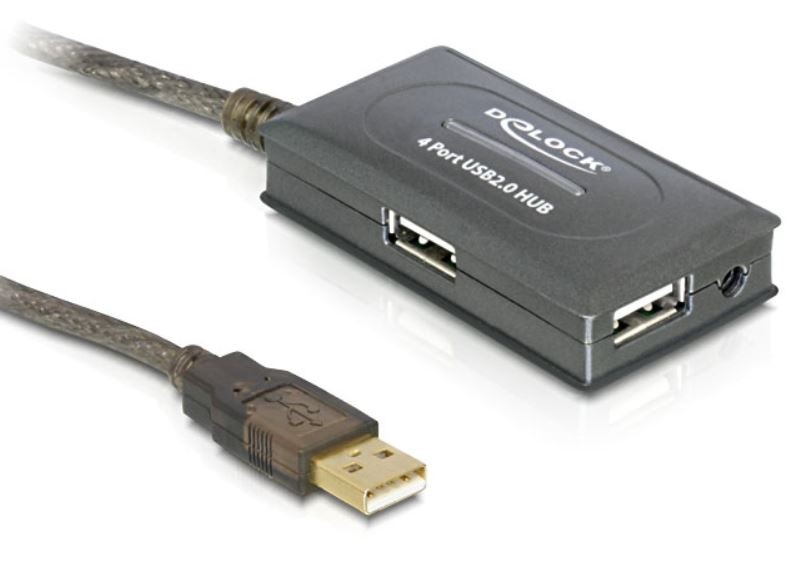 Przedłużacz USB aktywny + Hub 4-port 10m 