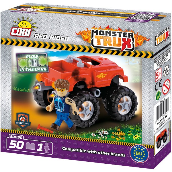 Klocki Monster Trux Red Riderz figurką