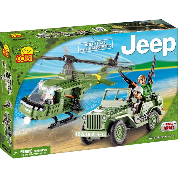 Klocki Jeep Willys z helikopterem 250 elementów