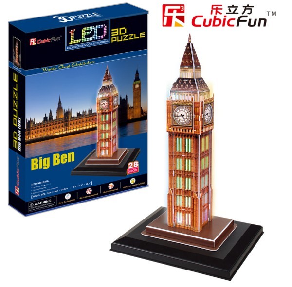 PUZZLE 3D ZEGAR BIG BEN (ŚWIATŁO)