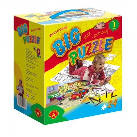 Puzzle Big Puzzle, Dwustronne do kolorowania, 24 elementy