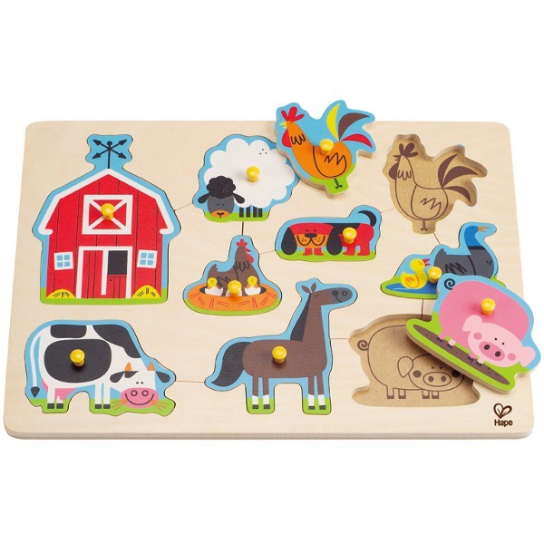 HAPE Farma zwierząt domo wych - puzzle