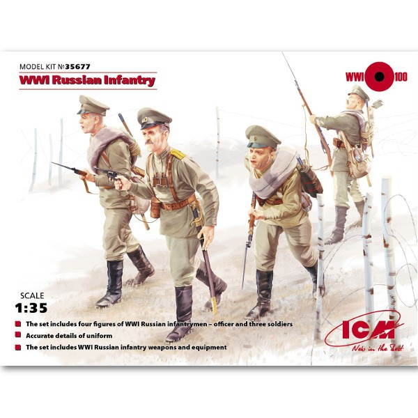 WWI Russian Infantry ( 4 figures)