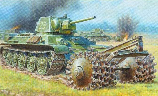 ZVEZDA T-34/76 Tank With Mine Roller