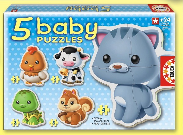 Puzzle Baby 19 elementów Zwierzęta