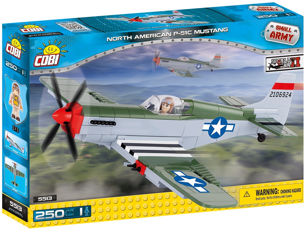 Klocki Armia North American P-51C Mustang - myśliwiec amerykański