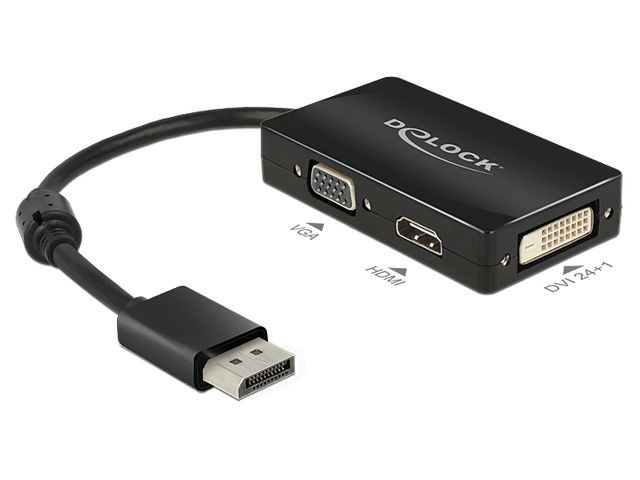 Adapter Displayport 1.1 ->HDMI/VGA/DVI 16cm 