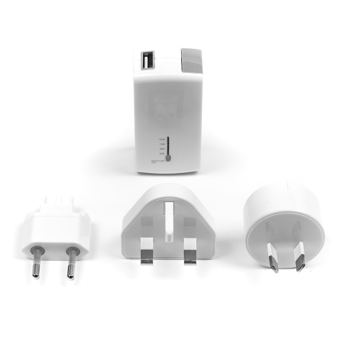 2-in-1 USB Wall Charger & Power Bank - White