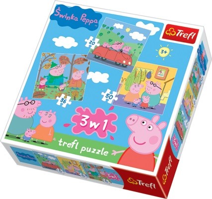 Puzzle 20,36,50 elementów, Mix Świnka Peppa