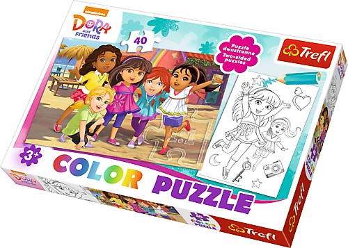 Puzzle 40 elementów Color puzzle - Dora i przyjaciele