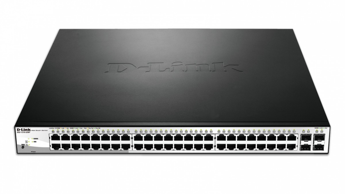 DGS-1210-52MP,48x 1Gbps Smart Sw,4x SFP 