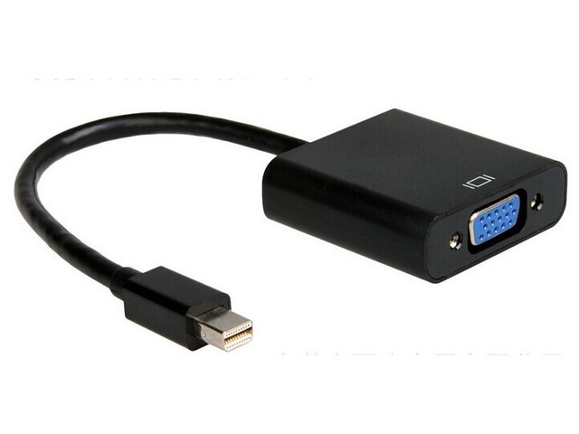 Adapter Displayport mini(M)->VGA(F) na kablu czarny 