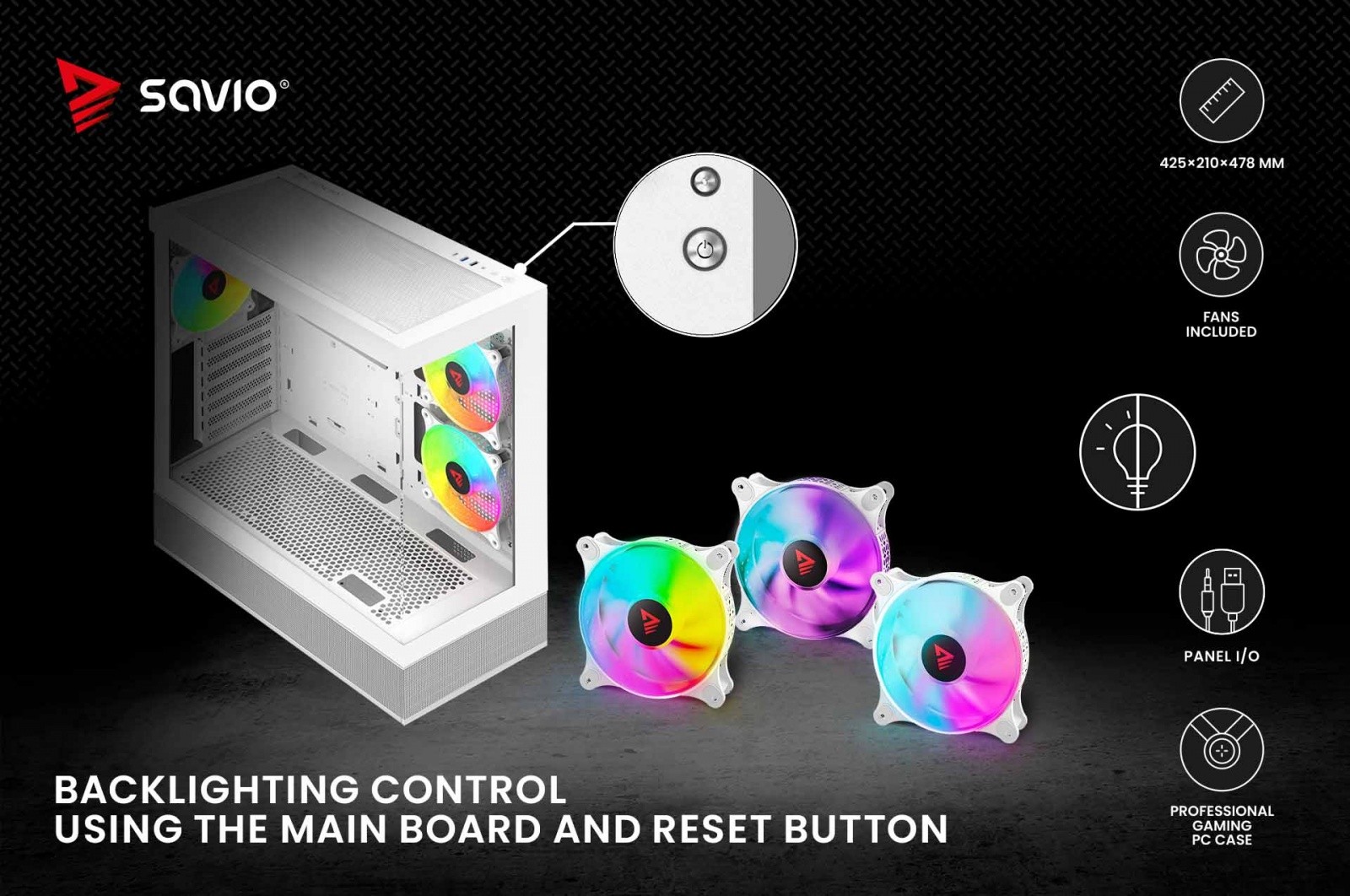 Savio кутия за компютър SIGMA X1 бял Savio